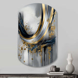 Shapes And Lines Abstract Marble V - Asymmetric Metal Wall Art