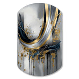 Shapes And Lines Abstract Marble V - Asymmetric Metal Wall Art