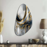 Shapes And Lines Abstract Marble V - Asymmetric Metal Wall Art