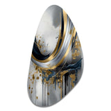 Shapes And Lines Abstract Marble V - Asymmetric Metal Wall Art