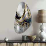 Shapes And Lines Abstract Marble V - Asymmetric Metal Wall Art