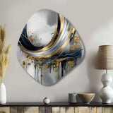 Shapes And Lines Abstract Marble V - Asymmetric Metal Wall Art