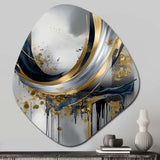 Shapes And Lines Abstract Marble V - Asymmetric Metal Wall Art