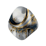 Shapes And Lines Abstract Marble V - Asymmetric Metal Wall Art