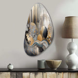 Soft Colors Marble Abstract I - Asymmetric Metal Wall Art