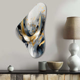 Soft Colors Marble Abstract IV - Asymmetric Metal Wall Art