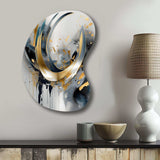 Soft Colors Marble Abstract IV - Asymmetric Metal Wall Art