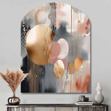 Soft Colors Shapes And Lines Marble I - Asymmetric Metal Wall Art