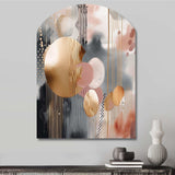 Soft Colors Shapes And Lines Marble I - Asymmetric Metal Wall Art