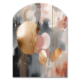 Soft Colors Shapes And Lines Marble I - Asymmetric Metal Wall Art