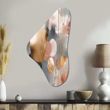 Soft Colors Shapes And Lines Marble I - Asymmetric Metal Wall Art