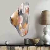 Soft Colors Shapes And Lines Marble I - Asymmetric Metal Wall Art