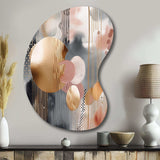 Soft Colors Shapes And Lines Marble I - Asymmetric Metal Wall Art