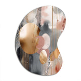 Soft Colors Shapes And Lines Marble I - Asymmetric Metal Wall Art