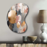 Soft Colors Shapes And Lines Marble I - Asymmetric Metal Wall Art