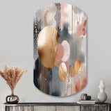 Soft Colors Shapes And Lines Marble I - Asymmetric Metal Wall Art