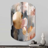 Soft Colors Shapes And Lines Marble I - Asymmetric Metal Wall Art