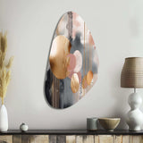 Soft Colors Shapes And Lines Marble I - Asymmetric Metal Wall Art