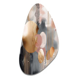 Soft Colors Shapes And Lines Marble I - Asymmetric Metal Wall Art