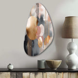 Soft Colors Shapes And Lines Marble I - Asymmetric Metal Wall Art