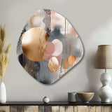 Soft Colors Shapes And Lines Marble I - Asymmetric Metal Wall Art