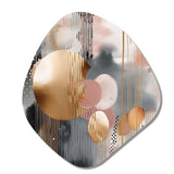 Soft Colors Shapes And Lines Marble I - Asymmetric Metal Wall Art