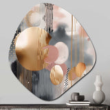 Soft Colors Shapes And Lines Marble I - Asymmetric Metal Wall Art