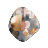 Soft Colors Shapes And Lines Marble I - Asymmetric Metal Wall Art