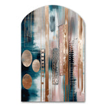 Soft Colors Shapes And Lines Marble IV - Asymmetric Metal Wall Art