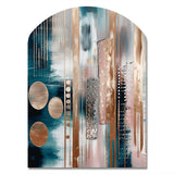 Soft Colors Shapes And Lines Marble IV - Asymmetric Metal Wall Art