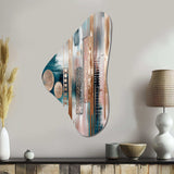 Soft Colors Shapes And Lines Marble IV - Asymmetric Metal Wall Art