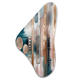 Soft Colors Shapes And Lines Marble IV - Asymmetric Metal Wall Art