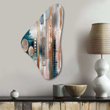 Soft Colors Shapes And Lines Marble IV - Asymmetric Metal Wall Art