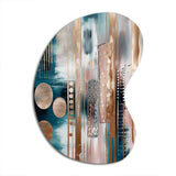 Soft Colors Shapes And Lines Marble IV - Asymmetric Metal Wall Art