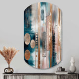 Soft Colors Shapes And Lines Marble IV - Asymmetric Metal Wall Art