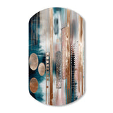 Soft Colors Shapes And Lines Marble IV - Asymmetric Metal Wall Art