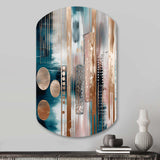 Soft Colors Shapes And Lines Marble IV - Asymmetric Metal Wall Art