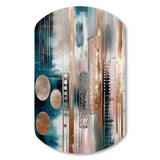 Soft Colors Shapes And Lines Marble IV - Asymmetric Metal Wall Art