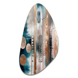 Soft Colors Shapes And Lines Marble IV - Asymmetric Metal Wall Art