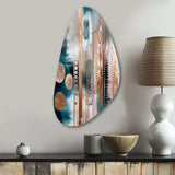 Soft Colors Shapes And Lines Marble IV - Asymmetric Metal Wall Art