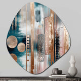 Soft Colors Shapes And Lines Marble IV - Asymmetric Metal Wall Art