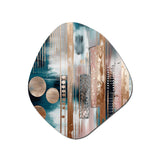 Soft Colors Shapes And Lines Marble IV - Asymmetric Metal Wall Art