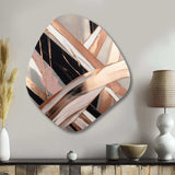 Metallic Stripes And Circles II - Asymmetric Metal Wall Art