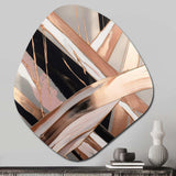 Metallic Stripes And Circles II - Asymmetric Metal Wall Art