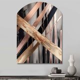 Metallic Stripes And Circles III - Asymmetric Metal Wall Art