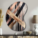 Metallic Stripes And Circles III - Asymmetric Metal Wall Art