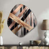 Metallic Stripes And Circles III - Asymmetric Metal Wall Art