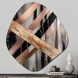 Metallic Stripes And Circles III - Asymmetric Metal Wall Art