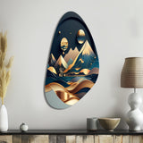 Dreamy Golden Mountain I - Asymmetric Metal Wall Art