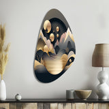 Dreamy Golden Mountain II - Asymmetric Metal Wall Art